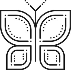 Sticker - Insect, butterfly simple abstract outline icon