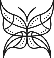 Canvas Print - Butterfly line tattoo or insect outline decoration