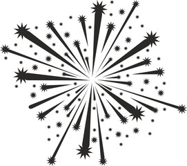 Wall Mural - Holiday firecracker or firework silhouette