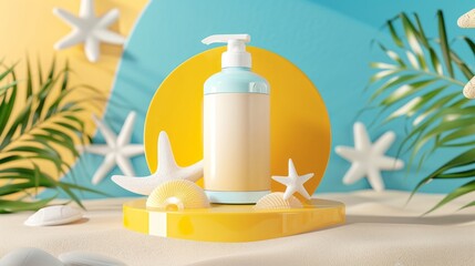 Wall Mural - National sunscreen day concept with copy space area for text