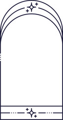 Wall Mural - minimal line arch frame border with star twinkles