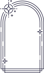 Wall Mural - minimal line frame with arch borders and stars