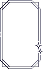Wall Mural - minimal line frame border of rectangle and stars