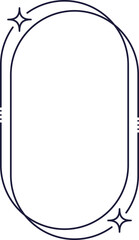 Wall Mural - oval frame border with minimal line star twinkles