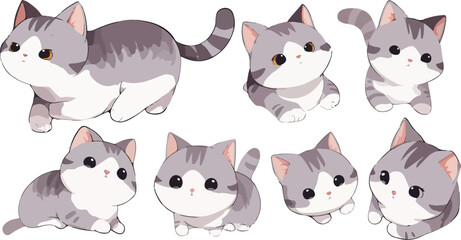 Wall Mural - cute cat clipart vector for graphic resources