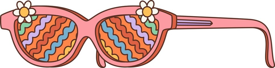 Wall Mural - Vintage groovy colorful sunglasses or eye wear