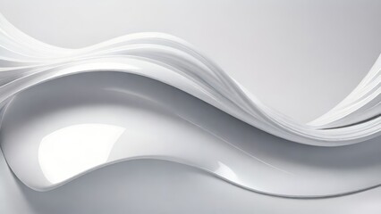 Aufkleber - Soft and smooth textured 3d effect gray wavy curved lines abstract background.