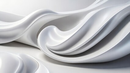 Aufkleber - Soft and smooth textured 3d effect gray wavy curved lines abstract background.