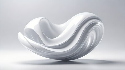 Aufkleber - Soft and smooth textured 3d effect gray wavy curved lines abstract background.