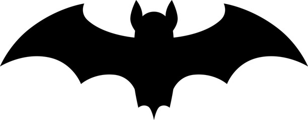 Canvas Print - Halloween season black flying bat silhouette