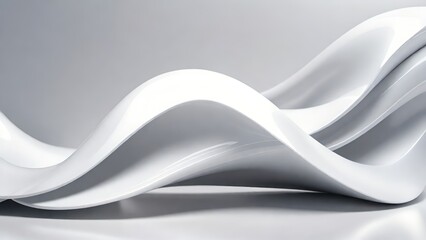 Aufkleber - Soft and smooth textured 3d effect gray wavy curved lines abstract background.