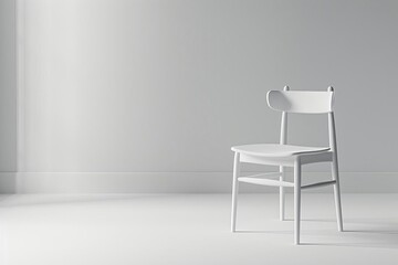 Wall Mural - minimalist white chair concept on white background creative 3d render illustration