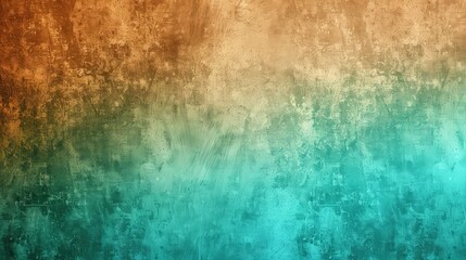 Wall Mural - A sophisticated gradient background blending chestnut brown to turquoise, with a grainy texture overlay creating a unique fusion.