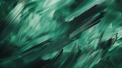 Wall Mural - A sophisticated monochromatic abstract background with soft brushstroke textures in varying shades of emerald green, offering a rich and calming design.