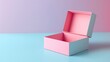 © Borin - Floated 3d style of empty open gift box on gradient color background minimalist style copy space