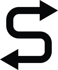 Wall Mural - double arrow icon. zigzag sign. curved symbol. flat style.