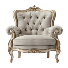 Wall Mural - classical carved wooden chair upholstered in leather