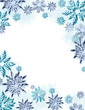 © Murti - Christmas snowflake frame, Winter border background with snowfall clipart