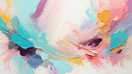Wall Mural - Abstract painting of artwork with a mixture of pastel color brush strokes 