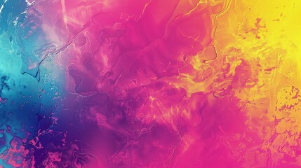 Wall Mural - A vibrant textured abstract background with subtle gradients and fluid paint textures in bright magenta, cyan, and yellow, creating an energetic and creative look.
