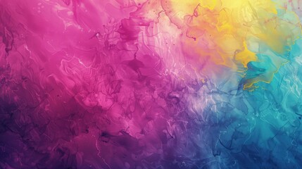 Wall Mural - A vibrant textured abstract background with subtle gradients and fluid paint textures in bright magenta, cyan, and yellow, creating an energetic and creative look.