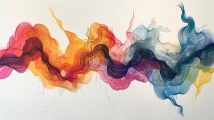 An abstract painting depicting a symphony of colors background