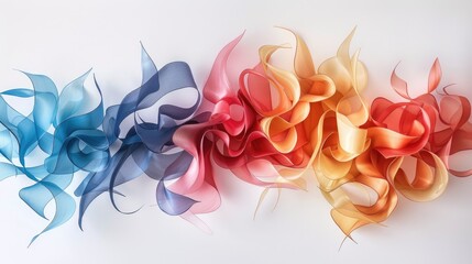 Wall Mural - A background of flowing colorful ribbons.