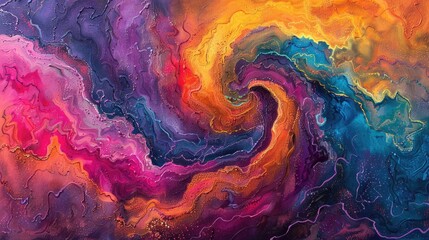 Wall Mural - The painting is full of vibrant colors and has a lot of energy abstract background