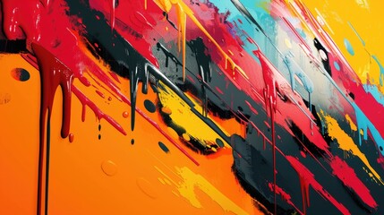 Wall Mural - The painting is full of vibrant colors and energy abstract background