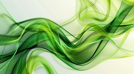 Wall Mural - an abstract background of smooth, flowing green lines that weave together, forming an organic patter