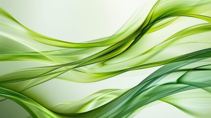Wall Mural - an abstract background of smooth, flowing green lines that weave together, forming an organic patter