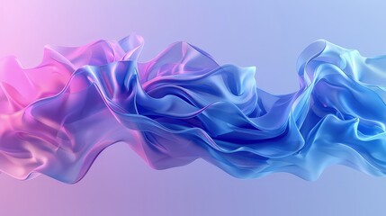 Wall Mural - an abstract 3d shape resembling a liquid wave, rendered in a gradient from electric blue to vivid ma