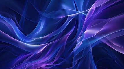 Wall Mural - an artistic abstract shapes and forms background featuring organic curves and flowing lines in deep 