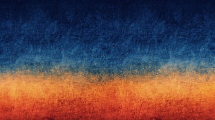 Wall Mural - an artistic gradient background shifting from navy blue to sunset orange, overlaid with a fine grain