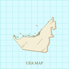 Wall Mural - vector regions map of  UAE