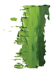 Wall Mural - Warm green brush strokes isolated on white background. Oil paint abstract shape. Design mockup.