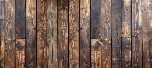 Wall Mural - Wooden wall background, old brown wood texture, rustic