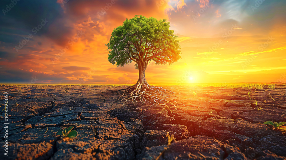 Hot Weather Heatwave Climate Change Effect Global Warming Concept Stock