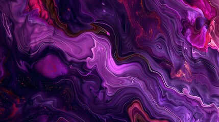 Wall Mural - an ethereal fluid art abstract background showcasing fluid patterns in deep purples, magentas, and l