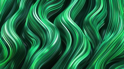 Wall Mural - an illustration of flowing green lines forming an abstract pattern, blending into a seamless, organi