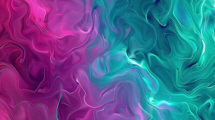 Wall Mural - an intricate fluid art abstract background showcasing fluid curves and patterns in shades of fuchsia