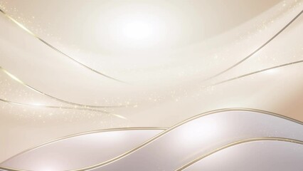 Wall Mural - elegant abstract background featuring smooth curves and sparkling particles with gold accents on a s