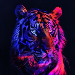 Wall Mural - Realistic tiger animal portrait cute dressed tiger by generative ai midjourney