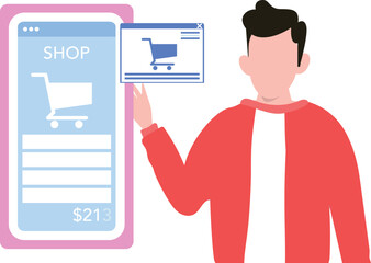 The guy is designing a shopping app.