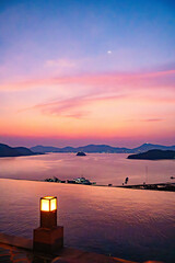 Sticker - View of Cape Panwa beach at sunset, in Phuket, Thailand