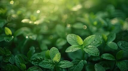 Wall Mural - commercial photo, close-up, garden plants, bottom view, soft light