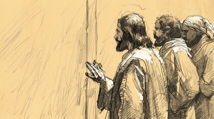 Biblical Illustration of Jesus' Teaching on the Good Shepherd, Ideal for article