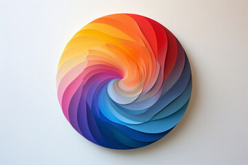 A colorful, round, abstract pattern.