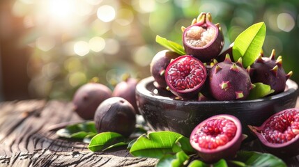 Sticker - Mangosteen Fruit Rich in Vitamins is Beneficial for Consumption