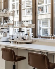Aufkleber - Modern Science Laboratory Focused on Research and Innovation - A Contemporary Setting with Advanced Scientific Equipment for Cutting-Edge Experiments